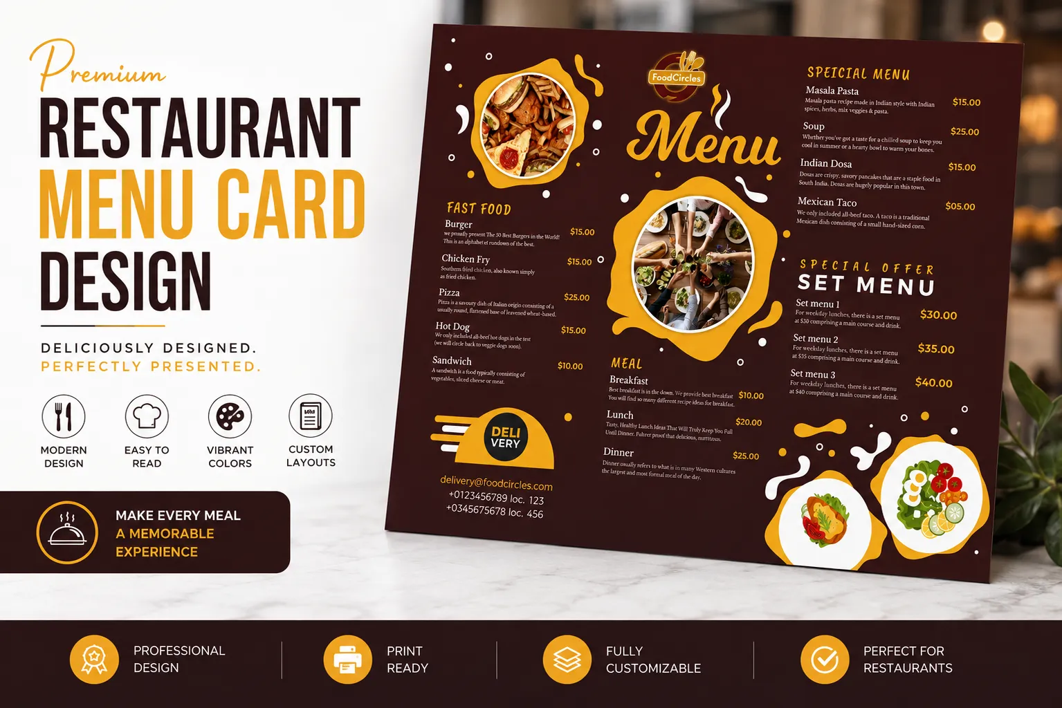 Restaurant Menu Card